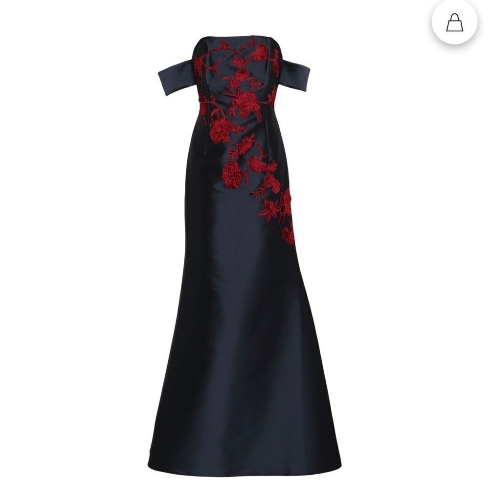 Prom Gown Sachin & BABI Mermaid Cut Maxi 
Embroidered Navy Holiday Dress 10 NWT